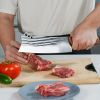 Kegani Meat Cleaver Knife - Heavy Duty Bone Chopper - 1.4 Lbs Butcher Knife Bone Knife - High Carbon Steel Butcher Knife For Meat Cutting, Bone Cuttin