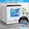 IAGREEA Portable Countertop Dishwasher, No Hookup Needed, Compact Dishwasher With 5-Liter Built-in Water Tank,5 Programs, 360¬∞ Dual Spray