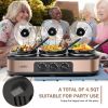 4.5 QT Bronze Color Triple Glass Lid PP Ceramics Stainless Steels Small Crock Pot 3 Crockpot Buffet Slow Cooker For Kitchen