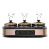 4.5 QT Bronze Color Triple Glass Lid PP Ceramics Stainless Steels Small Crock Pot 3 Crockpot Buffet Slow Cooker For Kitchen