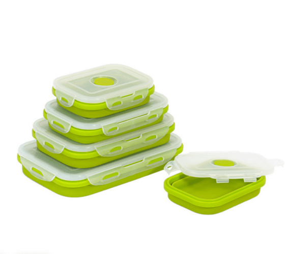 Reusable Pizza Storage Container with  Microwavable Serving Trays - Adjustable Pizza Slice Container to Organize & Save Space - BPA Free, Microwave, &