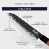 Qulajoy 7 Inch Santoku Knife - Professional Japanese Chef Knife - Razor Sharp 9cr18mov Blade - Hammered Kitchen Knife - Octagonal Rosewood Handle With