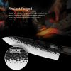 Qulajoy 7 Inch Santoku Knife - Professional Japanese Chef Knife - Razor Sharp 9cr18mov Blade - Hammered Kitchen Knife - Octagonal Rosewood Handle With