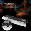 Qulajoy 7 Inch Santoku Knife - Professional Japanese Chef Knife - Razor Sharp 9cr18mov Blade - Hammered Kitchen Knife - Octagonal Rosewood Handle With
