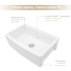 Farmhouse Apron Ceramic Kitchen Sink,Kitchen Sink Double Sink with Strainer
